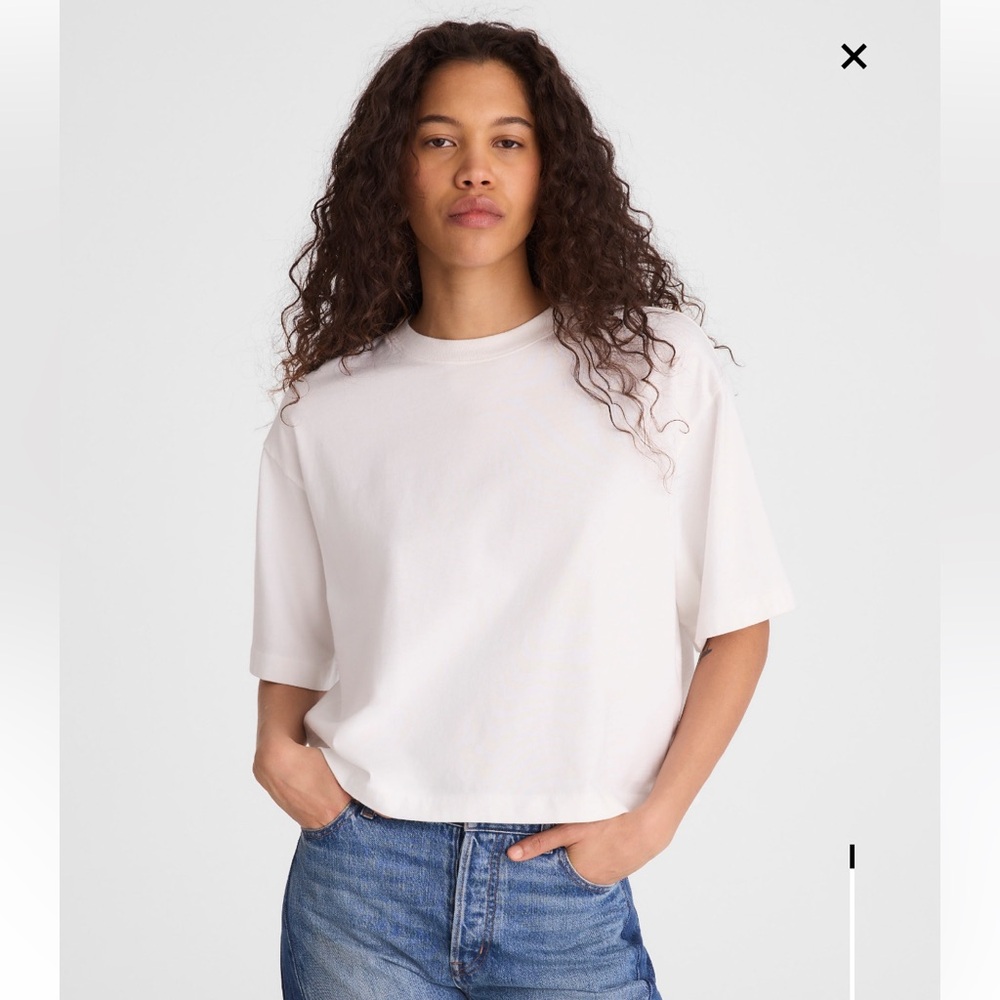 Madewell Classic Crewneck Boxy Tee in White size Medium
